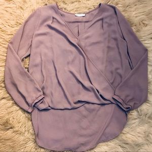 Lush Pale Purple high low blouse M